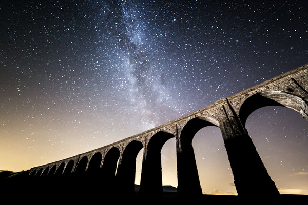 Milky Way over Ribblehead Viaduct Picture Board by Pete Collins