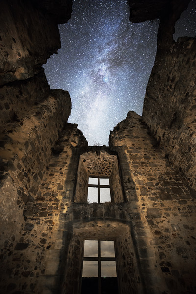 Milky Way over St. Germain Castle Picture Board by Pete Collins