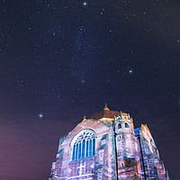 Buy canvas prints of Giggleswick School Chapel starry night by Pete Collins
