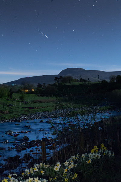 Meteor over Ingleborough Picture Board by Pete Collins