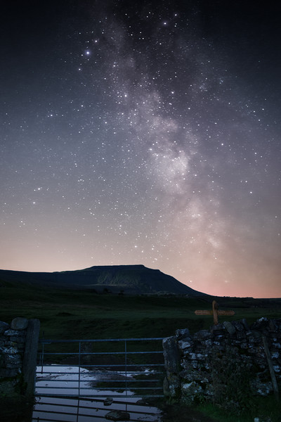 Milky Way over Ingleborough Picture Board by Pete Collins
