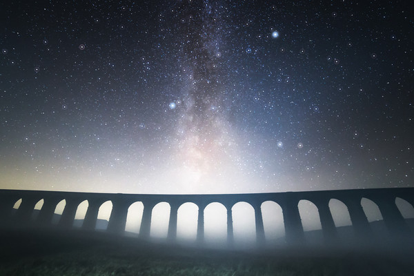 Misty Ribblehead Milky Way Picture Board by Pete Collins