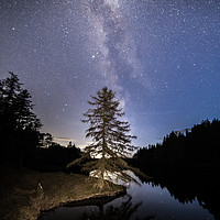 Buy canvas prints of Tarn Hows and the Milky Way by Pete Collins
