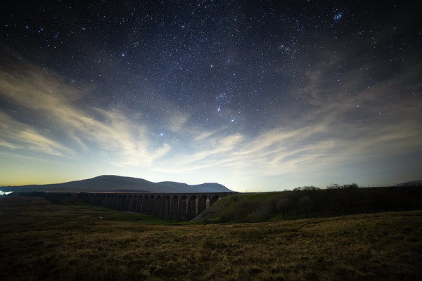 Ribblehead Viaduct, Ingleborough and Orion Picture Board by Pete Collins