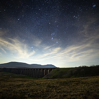 Buy canvas prints of Ribblehead Viaduct, Ingleborough and Orion by Pete Collins