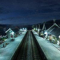 Buy canvas prints of Starry night at Settle Station by Pete Collins