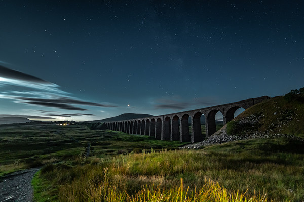 Moonlit Ribblehead Picture Board by Pete Collins