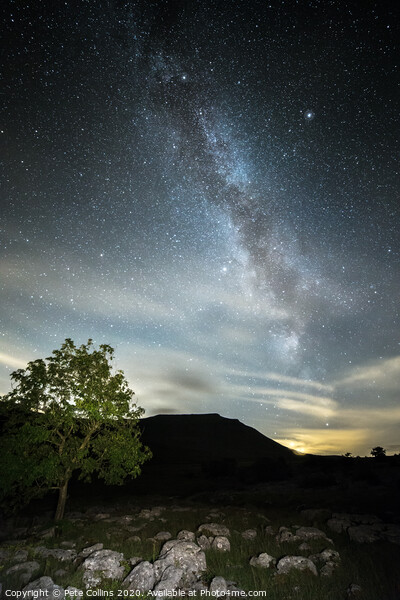 Ingleborough and the Milky Way Picture Board by Pete Collins