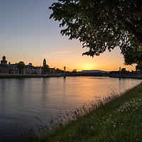 Buy canvas prints of Riverside Sunset Inverness by John Russell