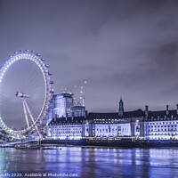 Buy canvas prints of "London Eye: A Nighttime Spectacle" by Mel RJ Smith