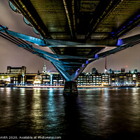 Buy canvas prints of "Vibrant Symphony under the Millennium Bridge" by Mel RJ Smith