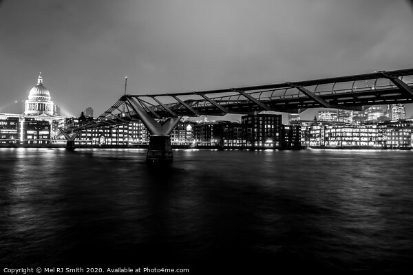 "London's Serene Monochrome: St. Paul's Cathedral  Picture Board by Mel RJ Smith