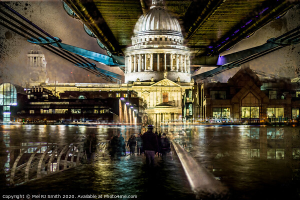 "Ethereal Visions: A Glimpse into Dystopian London Picture Board by Mel RJ Smith