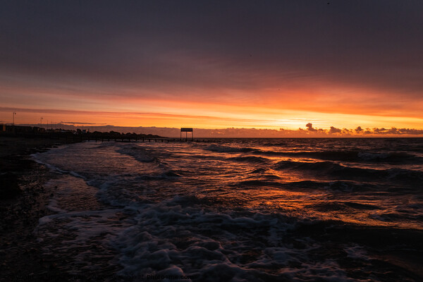 Serene Dawn Over Littlehampton Beach Picture Board by Mel RJ Smith