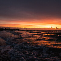 Buy canvas prints of Serene Dawn Over Littlehampton Beach by Mel RJ Smith