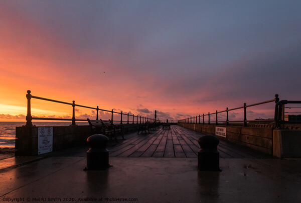 "Radiant Dawn Over Littlehampton Pier" Picture Board by Mel RJ Smith