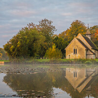 Buy canvas prints of "Serenity Reflected: St. Leonards Church in Hartle by Mel RJ Smith