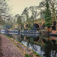Buy canvas prints of Narrow Boats at the Arches by Iain Merchant