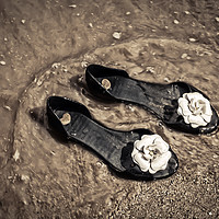 Buy canvas prints of Footsteps in the Sand by Iain Merchant