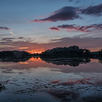 Buy canvas prints of Purple Sunset over Water by Iain Merchant