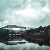 Buy canvas prints of Snowfall on Ladybower by Iain Merchant