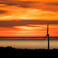 Buy canvas prints of Isle of Anglesey Windmill Sunset over Irish Sea by Jason Jones