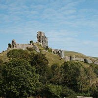Buy canvas prints of A postcard view of Corfe Castle by Simon J Beer
