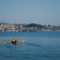 Buy canvas prints of Rowing gig at Paignton by Simon J Beer