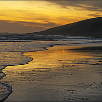 Buy canvas prints of Sunset at Rest Bay by Emma Woodhouse