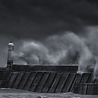 Buy canvas prints of Porthcawl Stormy Seas by Emma Woodhouse