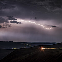 Buy canvas prints of Lightning Strike on the mountain by Emma Woodhouse