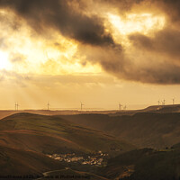 Buy canvas prints of Sunset over Abergwnfi by Emma Woodhouse
