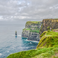 Buy canvas prints of Walking the Cliffs of Moher by Edward Kilmartin