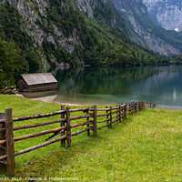 Buy canvas prints of Obersee Lake Boat House by Sarah Smith