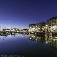 Buy canvas prints of Blue hour at Plymouth Barbican by Sarah Smith