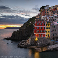 Buy canvas prints of Riomaggiore at Sunset by Sarah Smith