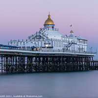 Buy canvas prints of Eastbourne Pier with the Glowing Moon by Sarah Smith