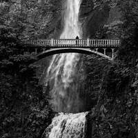 Buy canvas prints of Multnomah Falls in Monochrome by Sarah Smith