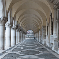 Buy canvas prints of Impressive outside passageway of the Doge's Palace in Venice.  by Sarah Smith