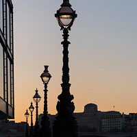 Buy canvas prints of Row of Street Lights Along the South Bank by Sarah Smith