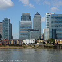 Buy canvas prints of Canary Wharf from North Greenwich by Sarah Smith
