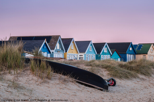 A Colourful Sunset at Hengistbury Head Beach Huts Picture Board by KB Photo