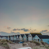 Buy canvas prints of Hengistbury beach huts during sunset by KB Photo