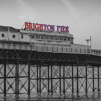 Buy canvas prints of Brighton Pier in black and white by KB Photo