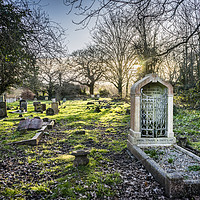 Buy canvas prints of Evening light at Eling cemetery in Hampshire by KB Photo