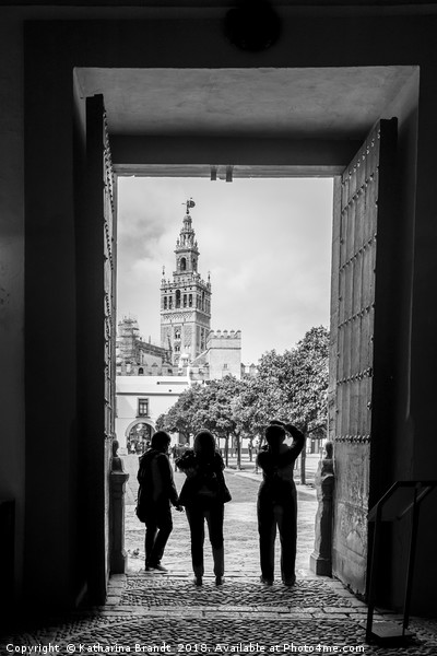 Taking photographs of the Giralda in Seville Picture Board by KB Photo