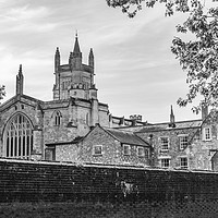 Buy canvas prints of Monochrome of Winchester College by KB Photo
