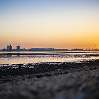 Buy canvas prints of Sunset over Southampton Water, England, UK by KB Photo
