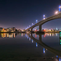 Buy canvas prints of Itchen Bridge at night, Southampton by KB Photo