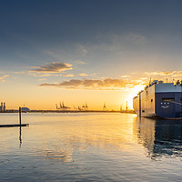 Buy canvas prints of Southampton Docks sunset by KB Photo